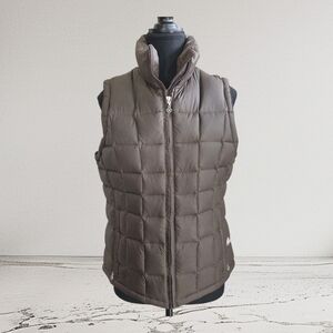 Firefly Brown Quilted Puffer Vest Size Med